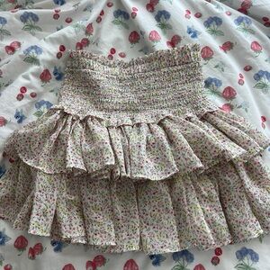 Chic Floral Smocked Mini Skirt